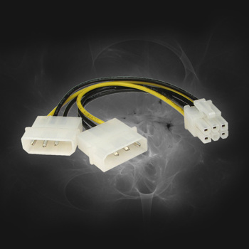 Powerkabel 2xMolex til 6 pin power PCI-e