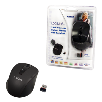 Logilink® trådløs optisk mus, Sort