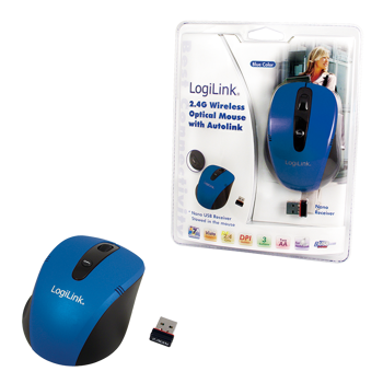Logilink® trådløs mini mus, Blå