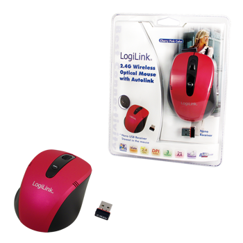 Logilink® trådløs mini mus, Rød