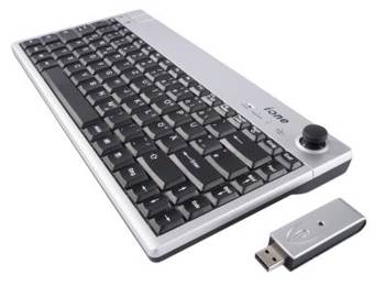 Ione Scorpius Media Center Keyboard RF - Black/Silver (Dansk) (RF)
