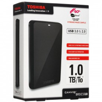 Toshiba 1TB USB3.0 2,5 ekstern harddisk