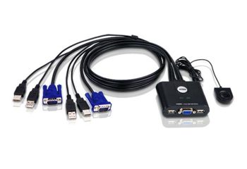 ATEN KVM 2 ports m. kabler SVGA/USB
