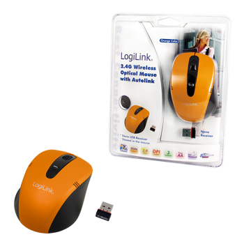 Logilink® trådløs mini mus, Orange