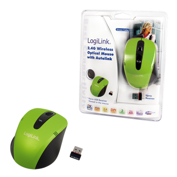 Logilink® trådløs mini mus, Grøn