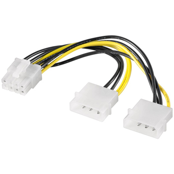 Molex til 8 Pin PCI-E power kabel