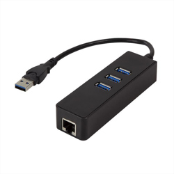 USB3.0 til Gigabit Ethernet RJ45 Adapter (USB netkort) + USB Hub