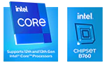 Intel Core og Intel B760 chipset logo