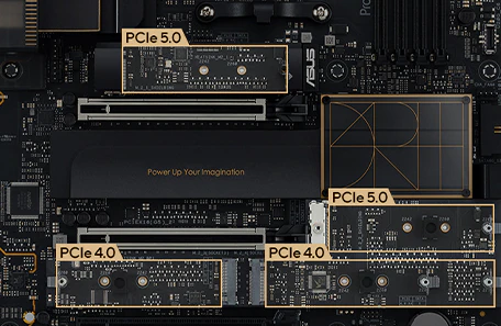 Markering af M.2 slots på ProArt X870E-Creator WiFi