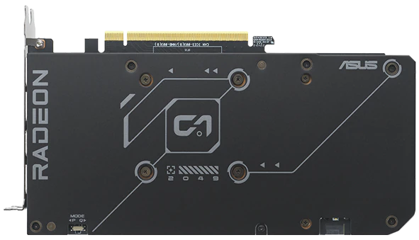 Bagplade på Asus Dual Radeon™ RX 7600 XT grafikkort