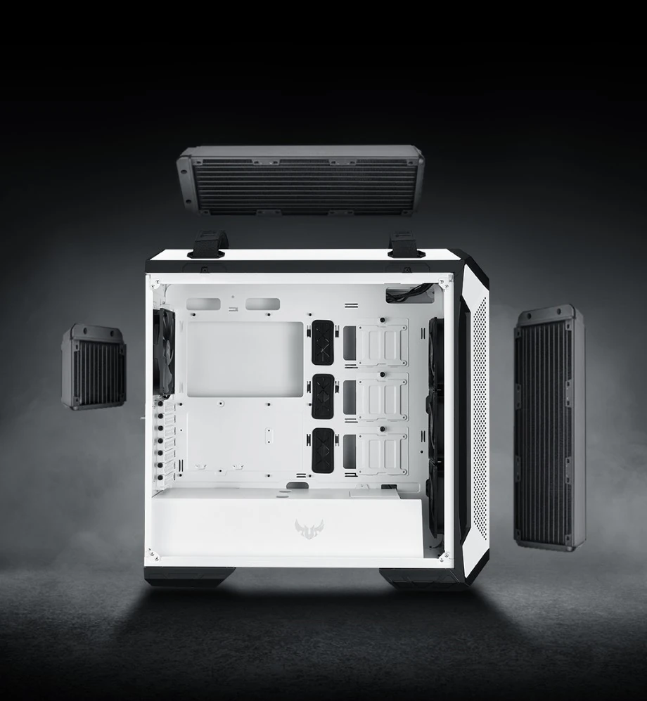 Radiator-placeringer i ASUS TUF Gaming GT501
