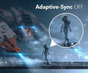 Illustration af Adaptive-Sync teknologi