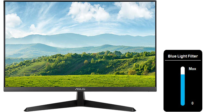 ASUS VY279HGE skærm med ASUS Blue Light Filter
