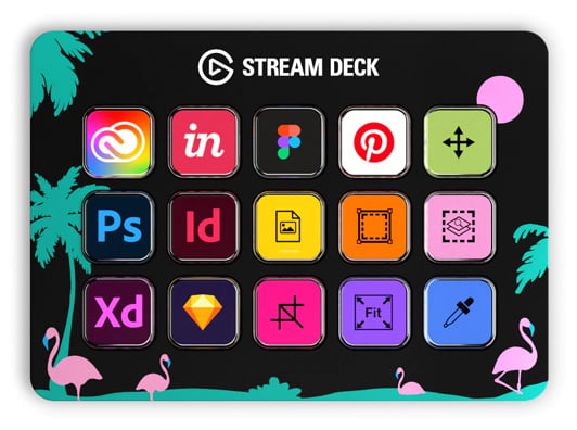 Elgato Stream Deck med genveje til design-apps