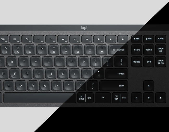 Baggrundsbelysning på Logitech MX Keys tastatur