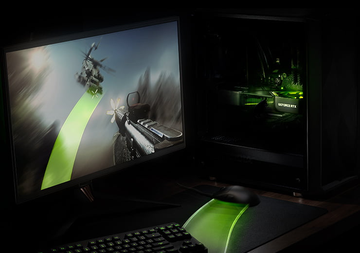 Gaming setup med GeForce RTX grafikkort