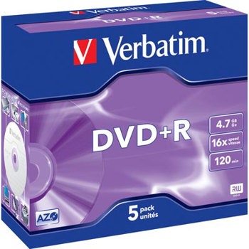 Verbatim DVD+R 4,7GB 5 Pack