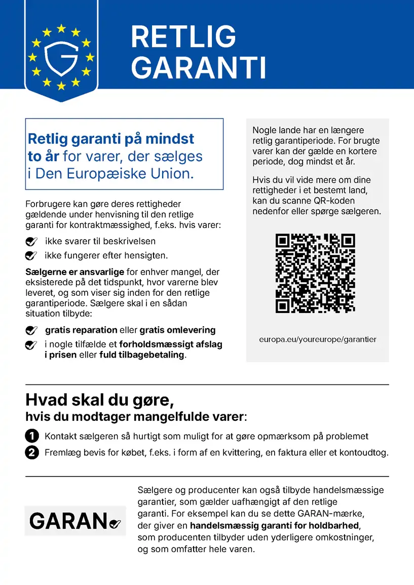 Reklamationsret for varer købt i EU