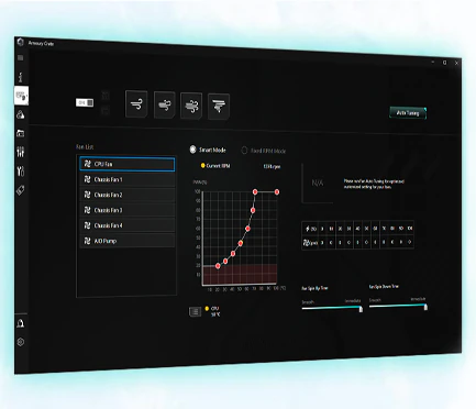 Screenshot fra ASUS Fan Xpert 2 softwaren