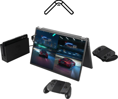 Nintendo Switch tilsluttet ASUS MQ149CD