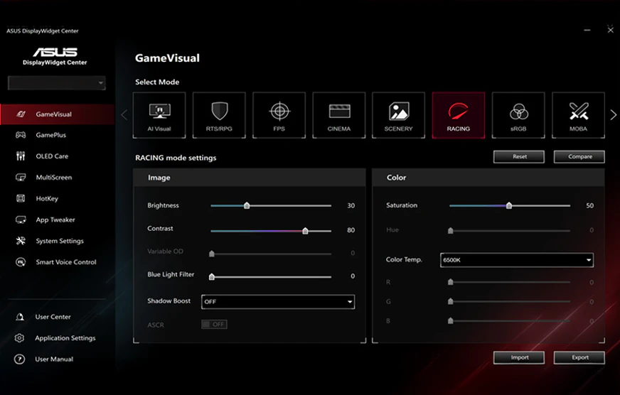 ASUS DisplayWidget Center software