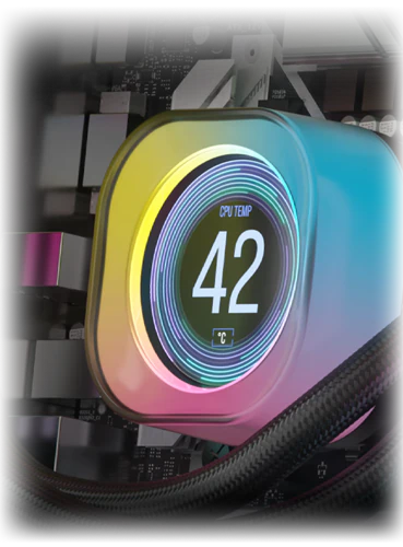 LCD skærm på Corsair H150i LCD