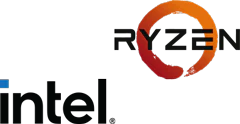 Intel og AMD logo