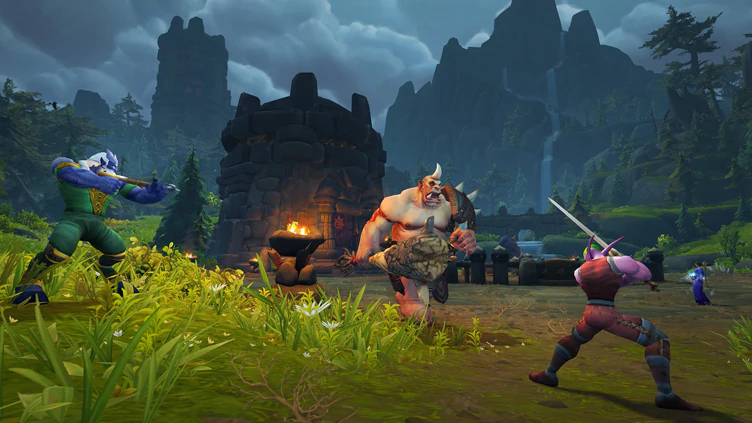 Spillere kæmper mod en boss i World of Warcraft
